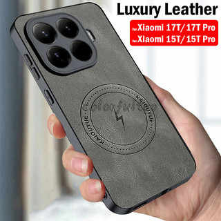 Ốp Điện Thoại Chống Sốc Bằng Nhựa Cứng PU-Leather Sang Trọng Cho Xiaomi 17T 15T Pro 15TPro 17TPro Xiaomi15T Xiaomi17T 5G Mềm TPU Silicon Camera Bảo Vệ Mặt Sau Chống Sốc