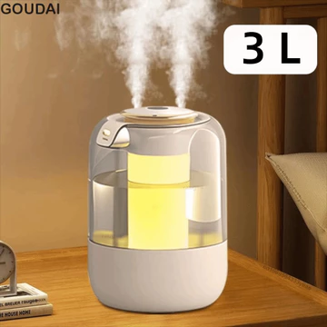 Máy tạo độ ẩm không khí GOUDAI, Máy phun sương có thể điều chỉnh Đèn ngủ đầy màu sắc Máy phun sương để bàn, 3 chế độ sáng tạo Màn hình LCD Vòi phun sương LED Sử dụng phòng ngủ