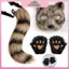 MYPANDA 1 / 3 Chiếc Tai Đuôi Cáo Dễ Thương Paw Găng Tay Sang Trọng Bộ Cosplay Hoạt Hình Triển Lãm Đạo Cụ Tiệc Halloween.