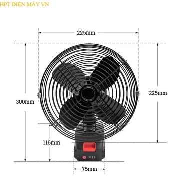 Quạt Pin Tích Điện MAKITA, Quạt Chạy Pin Tích Điện 8 Inch Để Bàn , Làm Mát Cực Nhanh, (quạt đen ) HPT ĐIỆN MÁY