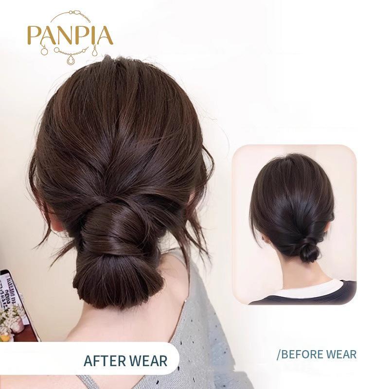 PNPIA- Tổng Hợp Tóc Giả Bun Lười Tóc Chignon Vũ Công Nữ Thịt Viên Đầu Tóc Tạo Kiểu Phụ Kiện Tóc