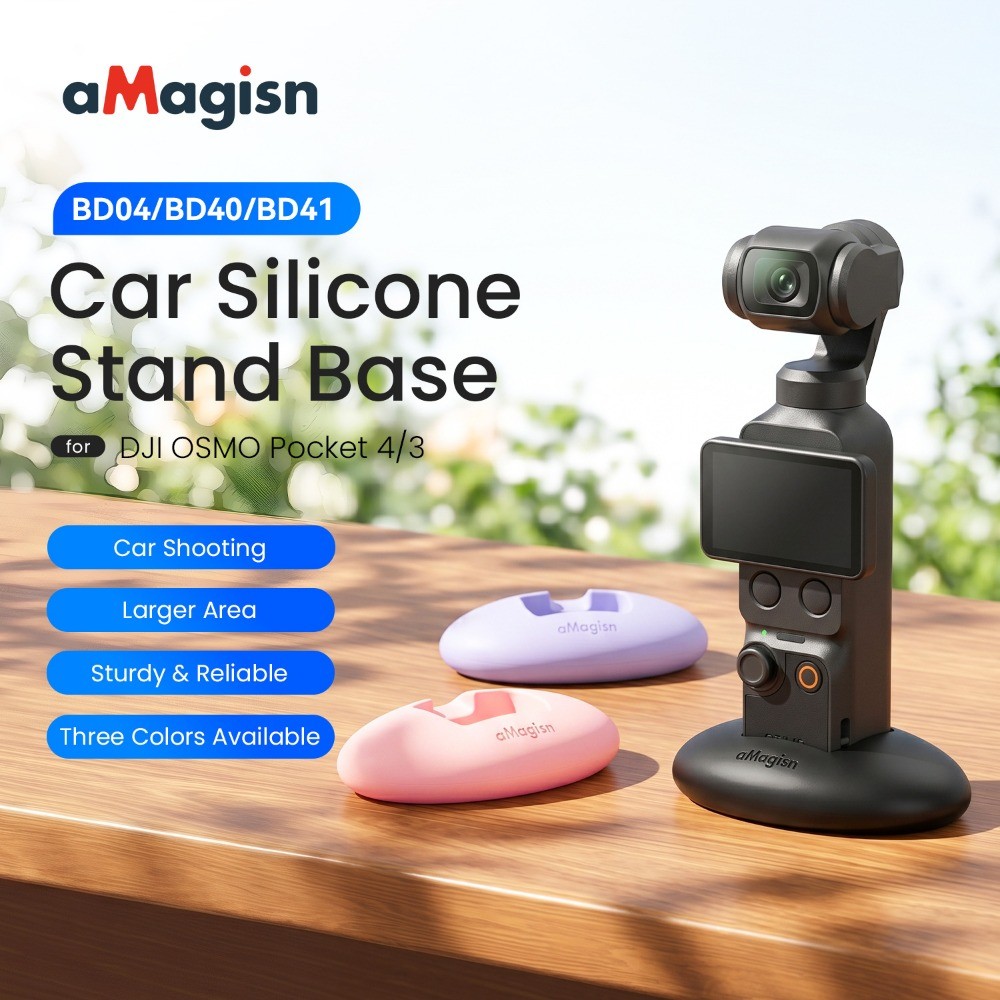 AMagicsn cho đế silicon ô tô DJI Pocket 4 cho phụ kiện DJI Pocket 4 / 3 cho giá đỡ máy tính để bàn DJI Pocket 4 / 3