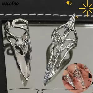 Vỏ Móng Tay NICOLOO Gothic, Thiết Kế Rỗng Phụ Kiện Trang Sức Đầu Ngón Tay Vỏ Bảo Vệ, Nhẫn Kim Loại Đầu Ngón Tay Kim Loại Nhẫn Nữ Cô Gái