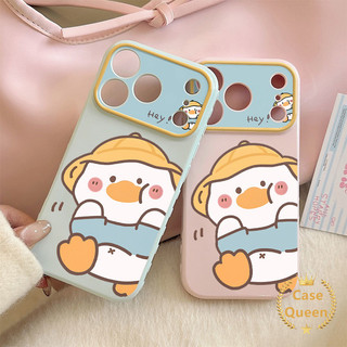 Ốp lưng tương thích cho iPhone 16 17 15 13 14 12 11 7 8 Pro Max XR X XS Air 8 7 16 Plus Phim hoạt hình Vịt mũ bong bóng hình trái tim