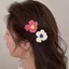 4 Cái / bộ Kẹp Tóc Hoa Acrylic Không Đều Ngọt Ngào Và Nhiều Màu Sắc Barrettes Cho Nữ Và Bé Gái