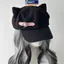 MAKY Tai Mèo Nữ Bông Tai Kẹp Gothic Gothic Gothic Gothic Gothic Beret Y2K Bé Gái Steampunk Punk Dây Kéo Handmade Mũ Chống Nắng VN