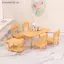 Mô hình xe đẩy thực phẩm, bàn ghế nhựa tỷ lệ 1:12 cho nhà búp bê, đồ nội thất mini trang trí