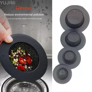 Bộ lọc bồn rửa YUJUNI, Bộ lọc thoát nước bằng thép không gỉ màu đen, Bền chống tắc nghẽn có tay cầm Bẫy lưới thoát nước sàn Phụ kiện phòng tắm nhà bếp