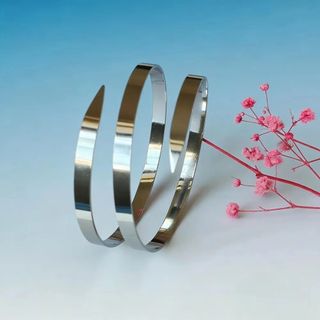 Vòng tay NICOLOO Kaguya, Vòng tay mở đa năng bằng thép không gỉ, Vòng đeo tay quyến rũ bạc có thể điều chỉnh thời trang Công chúa vũ trụ Kaguya