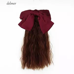 DELMER Nơ Đỏ Thắt Nơ Đuôi Ngựa Trẻ Em Mũ Trẻ Em Bé Gái Tự Nhiên Chất Lượng Cao Công Chúa Sinh Nhật Ngọt Ngào Dễ Thương Phần Mở Rộng Tóc