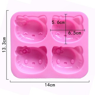 Khuôn Silicon Mèo Hello Kitty Dễ Thương Làm Socola, Thạch Rau câu, Pudding, Sáp Nến