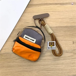Ví đựng tiền xu Mini Colorblock có dây đeo có thể tháo rời cho thẻ điện thoại Đồng xu du lịch di động