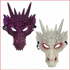 ST2 Chủ Đề Halloween Mặt nạ Trang Trí Prom Đảng Mặt nạ Trang Phục Mặt nạ rồng Nhựa Mặt nạ toàn mặt Mới TS2