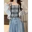 Màu Cà Phê Ngắn Chống Nắng Dệt Kim Cardigan Nữ Xuân Hè Vải tuyn Rỗng Băng Lụa Áo Top Trang Trọng Đeo Vai Hai Mảnh Phù Hợp Với