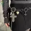 Dây thắt lưng kim loại bạc cổ điển dành cho nữ Gothic Cross and Flower sel Belt Thời trang Trang sức cơ thể sang trọng cho váy