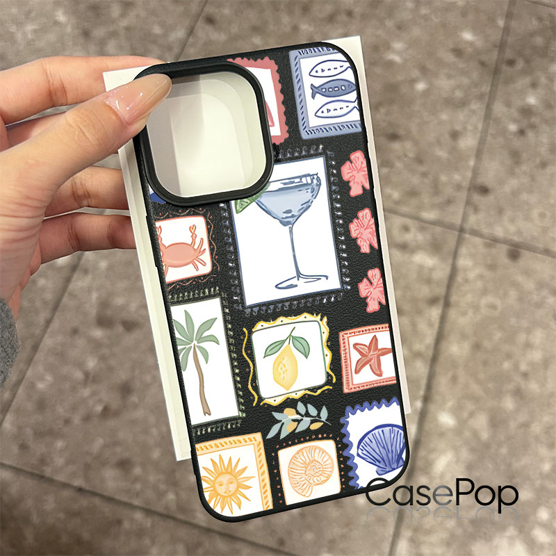 Ốp lưng cho iPhone 17 16 Pro Max 15 14 13 12 11 Ốp lưng điện thoại Summer Stamp