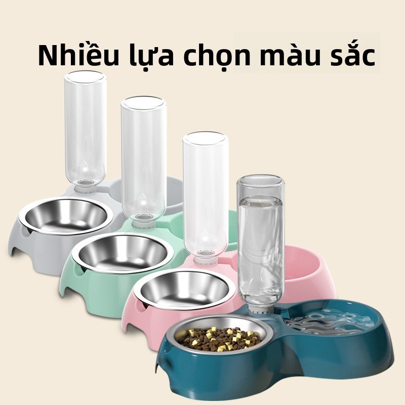 Bát ăn chống tràn kép cho chó mèo- Bát tích hợp thức ăn bằng nước