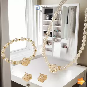 Bộ 3 Vòng Tay Và Bông Tai Trang Sức Cô Dâu Thanh Lịch Quà Tặng Mới