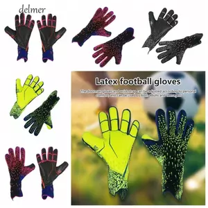 DELMER 1 Găng tay thủ môn trẻ em, Găng tay thủ môn đệm bảo vệ ngón tay, Găng tay thủ môn cao su Major thoáng khí hai lớp cổ tay chơi bóng đá