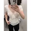 Áo thun ngắn tay cổ chữ V của Mỹ dành cho nữ, mặc mùa hè có dây buộc vai Slim-Fit Slimmer Look Pure Desire All-Match Top
