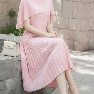 (NEWHOT ĐẦM QUÝ BÀ THIẾT KẾ THANH LỊCH, CHÂN VÁY XẾP LYTẦNG NHẸ NHÀNG PHỐI VOAN VAI (NEW) K&B FASHION