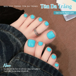 Miss Gooey Sơn móng tay dạng gel màu xanh ngọc lam phong cách mùa hè mới 2026 Làm sáng da và tạo vẻ ngoài trong suốt xanh nhạt.