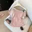 ECK Thời Trang Slim Off-Shoulder Ren Ngắn Tay Áo Thun Nữ Mùa Hè HOT