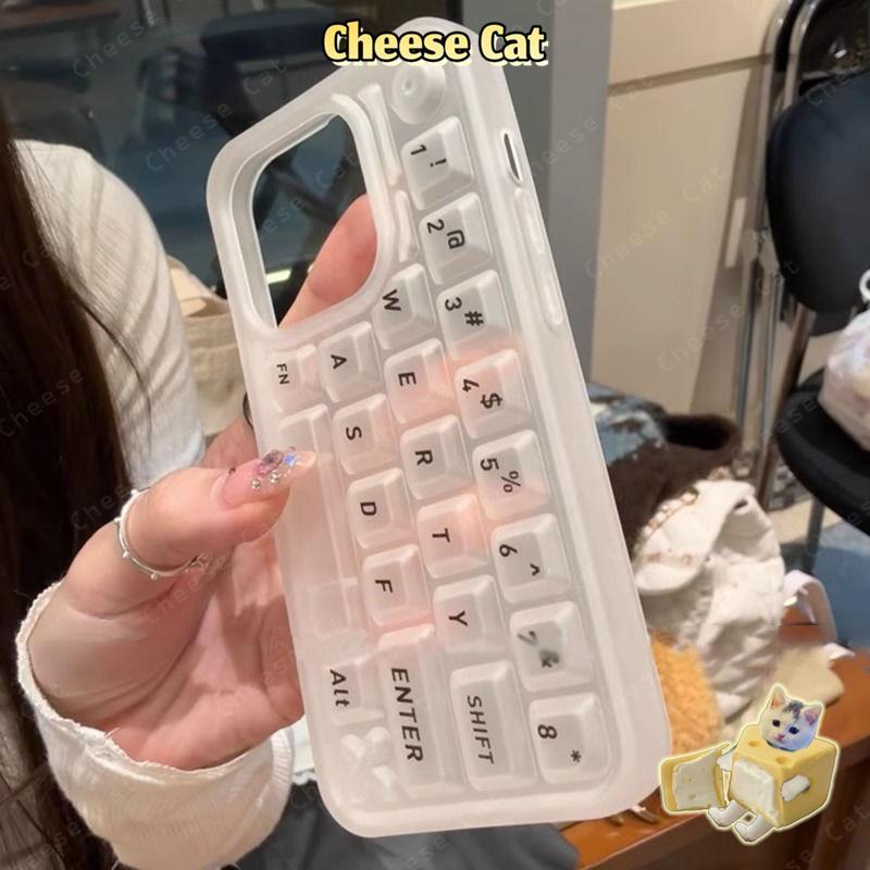 Ốp điện thoại bàn phím sáng tạo cho iPhone 11 14 13 15 12 16 17 Pro Max Ốp điện thoại nút ba chiều