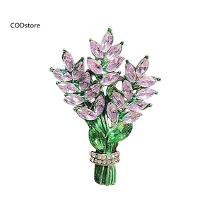 KDCOD - Trâm cài đa năng nữ với kim cương giả và hoa oải hương lấp lánh, phù hợp làm phụ kiện thời trang và quà tặng