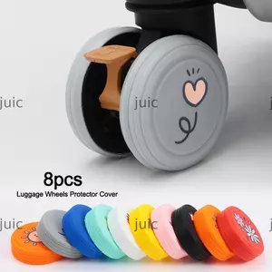 Vỏ bảo vệ bánh xe hành lý JUIC, Giảm xóc Giảm tiếng ồn Vali bảo vệ bánh xe, Giảm mài mòn bánh xe Hộp xe đẩy silicon chống trượt Vỏ bánh du lịch