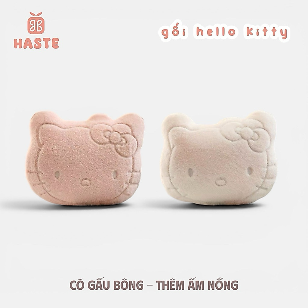 Gấu Thú Bông Gối Kê Cổ Tựa Lưng Mèo Hello Kitty Trắng Hồng Quà Tặng Độc Đáo Lông Siêu Mềm Mịn Siêu Dễ Thương Gối Ôm Ngủ