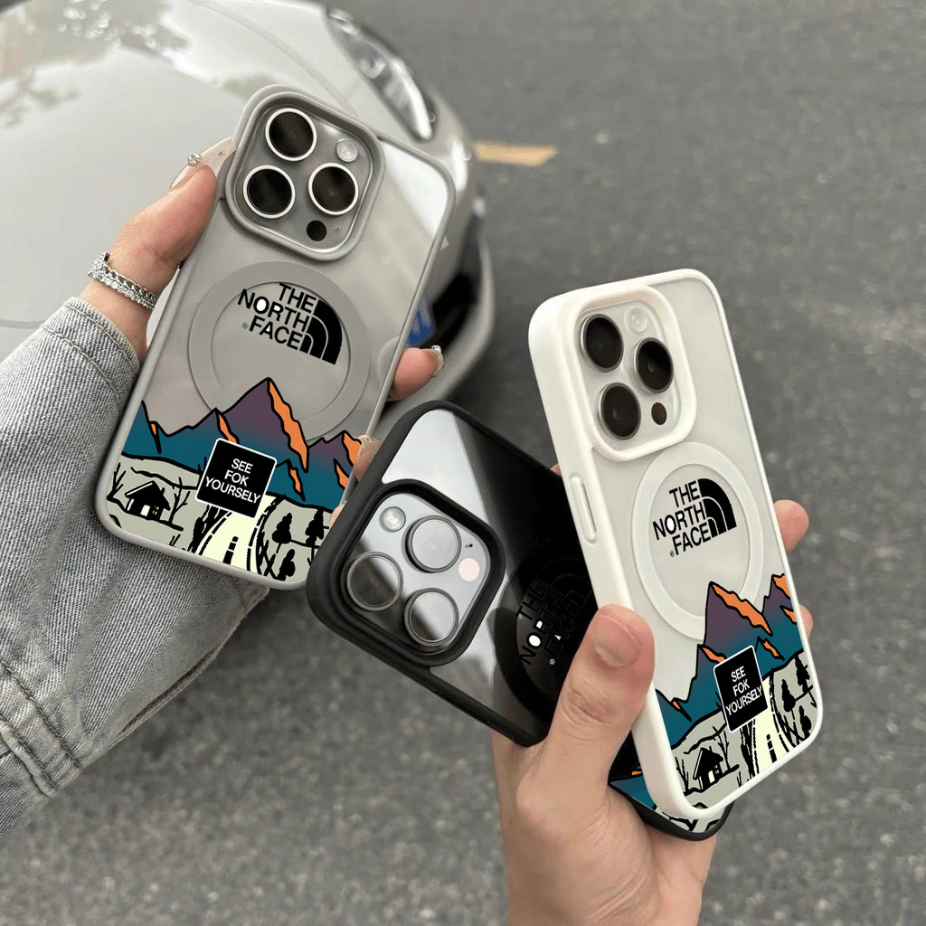 ốp lưng iphone Vỏ nam châm với cảnh núi tuyết Cho Iphone 17 11 12 13 14 15 Iphone 16 7 xs xr Pro Max Plus