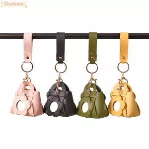 Mặt dây chuyền túi xách OUSXA, Móc khóa túi Mini bằng da PU sáng tạo, Hợp thời trang với gương Phụ kiện túi đựng tiền xu sang trọng