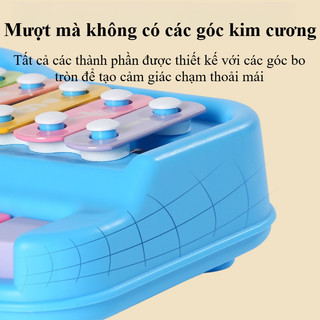 【BabyJoy】Đàn gõ 8 nốt đồ chơi âm nhạc,nhựa ABS an toàn, kèm dùi gõ và thẻ nhạc,Bồi dưỡng tài năng âm nhạc