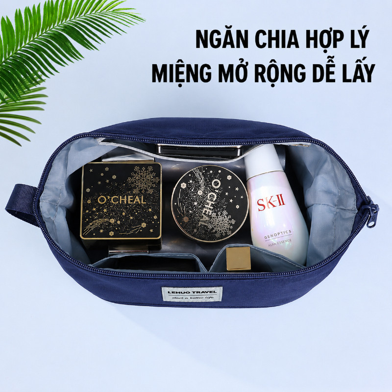 Túi đựng Mỹ Phẩm 2 Ngăn Tiện Dụng,Gọn Gàng,Chống Nước,Lưu trữ lớn,Đựng cọ trang điểmPhong Cách Du Lịch