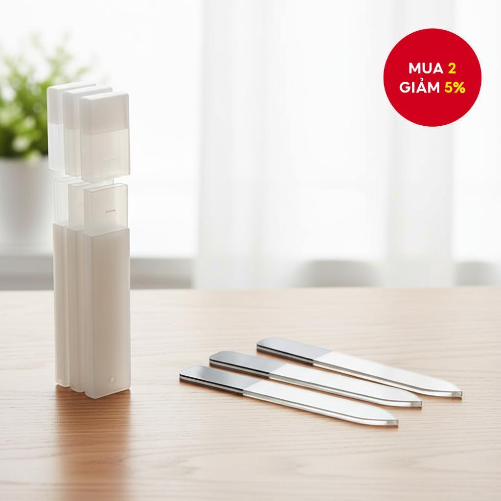 Bộ dũa móng tay kính nano: 3 hộp đựng để chà nhám, đánh bóng và tạo hình móng, bộ làm tay pha lê trong suốt