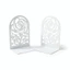 BEABOUT 2 Cái Hoa Hồng Bookends, Hỗ Trợ Sách Chống Trơn Trượt Kim Loại, Nút Chặn Sách Trang Trí Màu Trắng Hình Chữ L Bền Đẹp Phòng Học