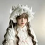 OLVIDO Lolita Wing Angel Headband, Ruy băng nơ ren Cosplay Mũ đội đầu, Gothic ngọt ngào Quấn đầu nữ