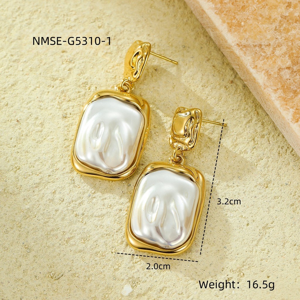 Bông tai mặt dây chuyền ngọc trai cổ điển của Pháp