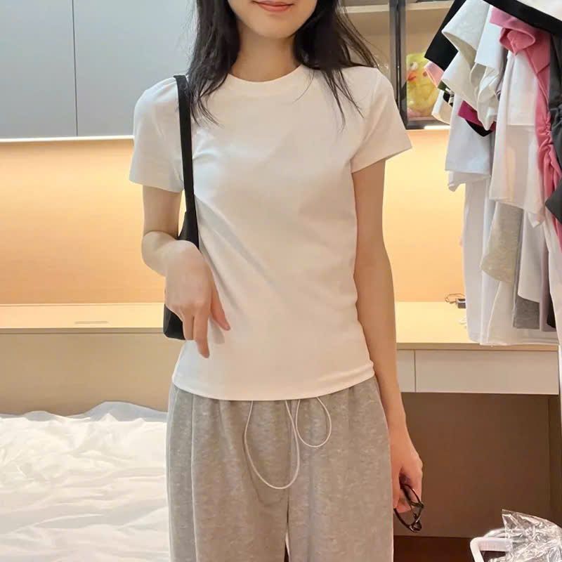 Áo thun, áo phông cộc tay chất liệu thun zip mềm mịn, co giãn thoải mái  basic thêu hình ngựa - changggggg