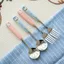 Bộ nĩa thìa Doremon, thìa inox bằng gốm sứ Hello Kitty Bộ đồ ăn học sinh Siêu dễ thương Siêu dễ thương 6.8