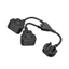 NAMA 13A Hợp Nhất 3Prong Cắm Bộ Chia Dây Nguồn Đôi Nữ Ổ Cắm Y Adapter 11 81In Cho Bàn Làm Việc Nhà Bếp