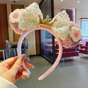 Công Viên Giải Trí Đại Dương Chủ Đề Băng Đô Nữ Nàng Tiên Cá Hoa Disney Ba Chiều Trẻ Em Cô Gái ins Phong Cách Giá Trị Cao