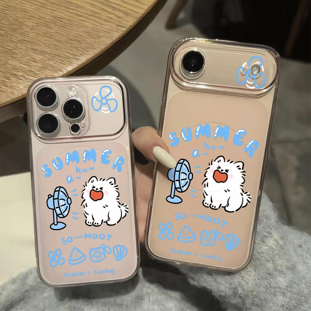 Mùa hè Fan Dog cho iPhone 17promax trường hợp điện thoại 161514plus 1312pro