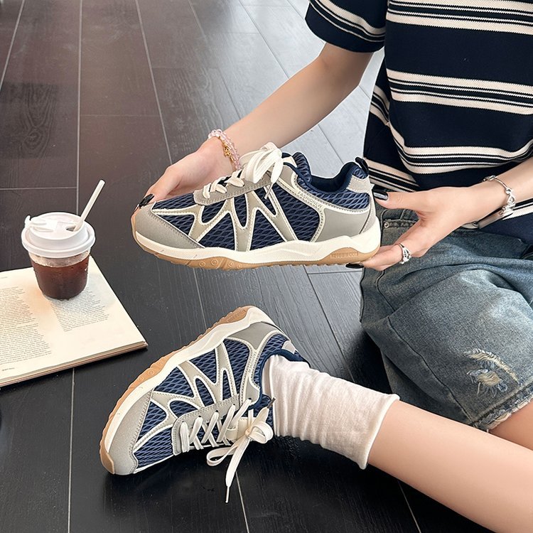 Mùa Hè Phong Cách Mới Phong Cách Hàn Quốc Thoáng Khí Giày Thể Thao Thông Thường PU Nữ Chống Trơn Trượt Chống Mài Mòn Sinh Viên Mặc Bên Ngoài Chạy Giày Thể Thao Nhà Máy Giá Bán Buôn