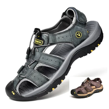 Giày Sandal Giày Sandal Nam Đế Dày Giày Đi Bộ Đường Dài Ngoài Trời Giày Đi Bộ Đường Dài Baotou Nam Tăng Chiều Cao Giày Sandal Đi Biển