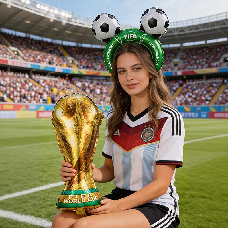 Bóng Bay Cúp Vô Địch World Cup 2026 BL155 Phụ Kiện Trang Trí Tiệc Xem Bóng Đá