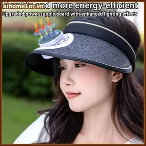 Mũ làm mát thoáng khí AIHOM có quạt và tấm che nắng có thể điều chỉnh Mũ chống tia cực tím nhẹ cho thể thao câu cá ngoài trời,