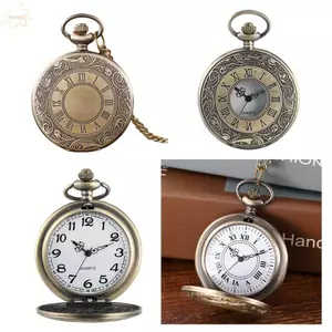 Đồng hồ bỏ túi AWNGD, Vòng cổ đồng hồ chuyển động thạch anh Steampunk, Phong cách cổ điển Chữ số La Mã Con trỏ lật Hiển thị Mặt dây chuyền đồng hồ bỏ túi Quà tặng tốt nhất
