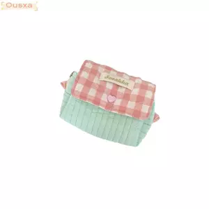 Túi đựng máy ảnh OUSXA, Flip Cover Màu tương phản Túi đựng tai nghe, Nút chụp dễ thương Quilted Coin Purse dành cho nữ Cô gái